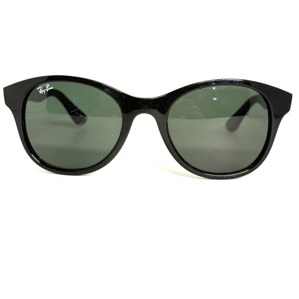 Ray-Ban RB4203 601 Black Round Sunglasses Green Classic G-15 Lenses 51mm Italy